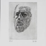 Autorretrato en blanco y negro.