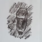 Bota en blanco y negro.